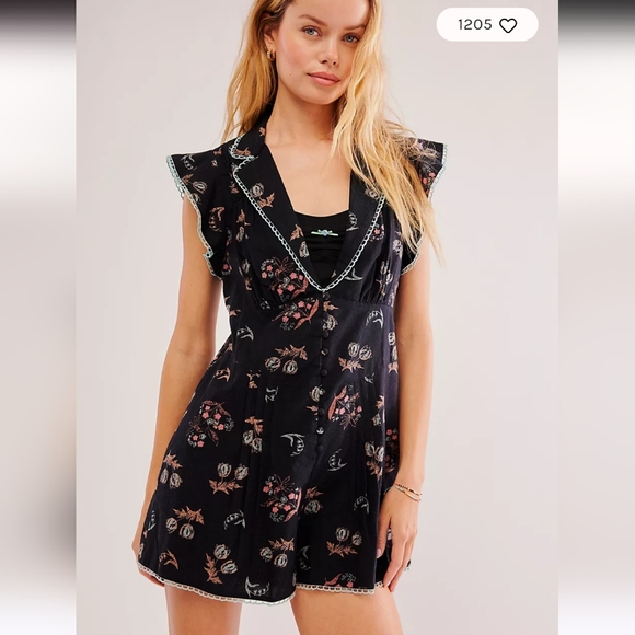 NWT Free People Good Things floral romper- size 6 - Picture 2 of 15